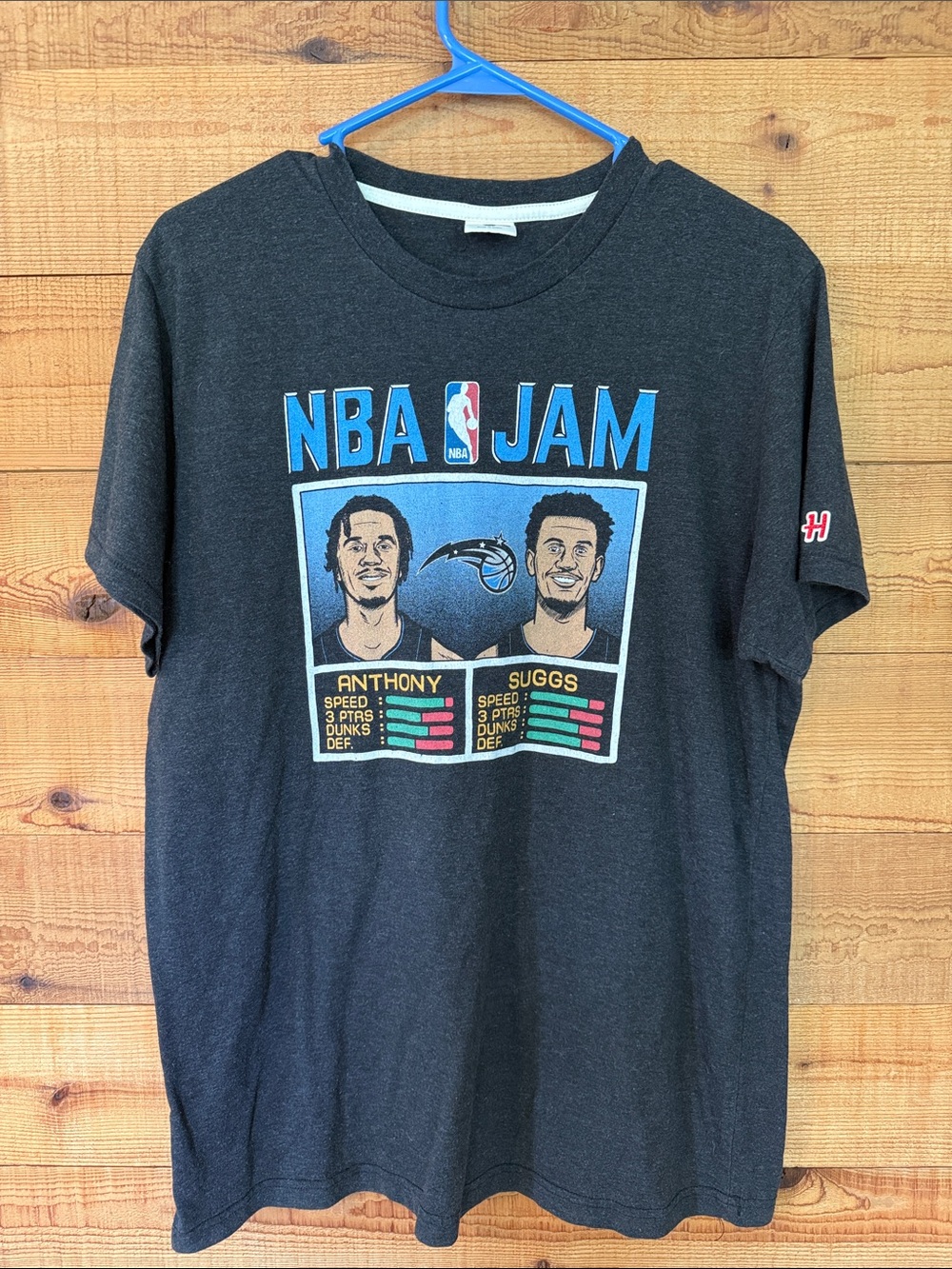 HOMAGE Black NBA Jam Graphic T-Shirt with Blue & White Logo